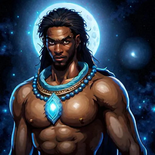 Prompt: black male djinn,holding universe, cinematic, cinematic lighting, power ambience, 64k, HD, super realistic