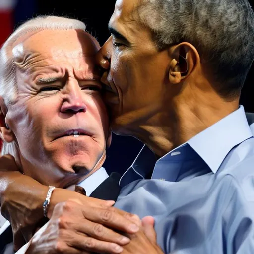 Prompt: Obama strangles Joe Biden