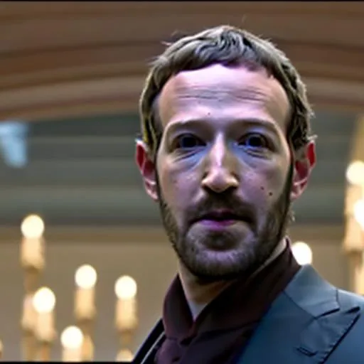 Prompt: 4k cinematic still of bearded Mark Zuckerberg cosplaying as John Wick in a suit shooting a gun