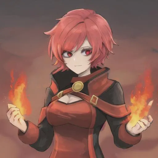 Prompt: female pyromancer 