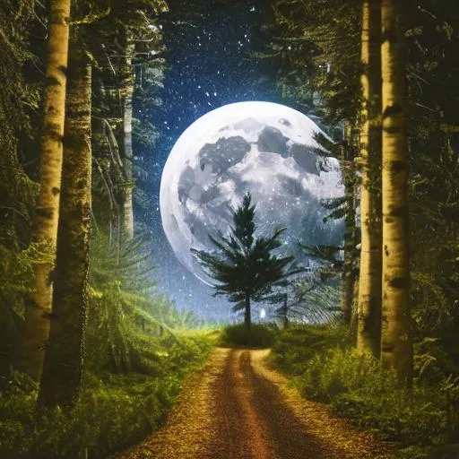 Prompt: thriller book cover of a forest with moon, realistic concept, unsplash photography, shutterstock, getty images, highly detailed photography, flickr