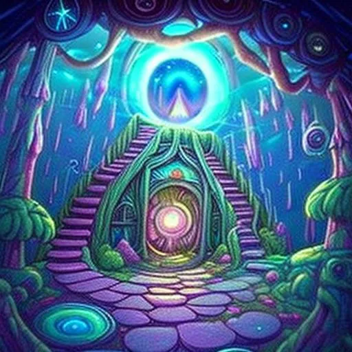 Prompt: A magical trans dimensional hideout place I hold  in my mind.