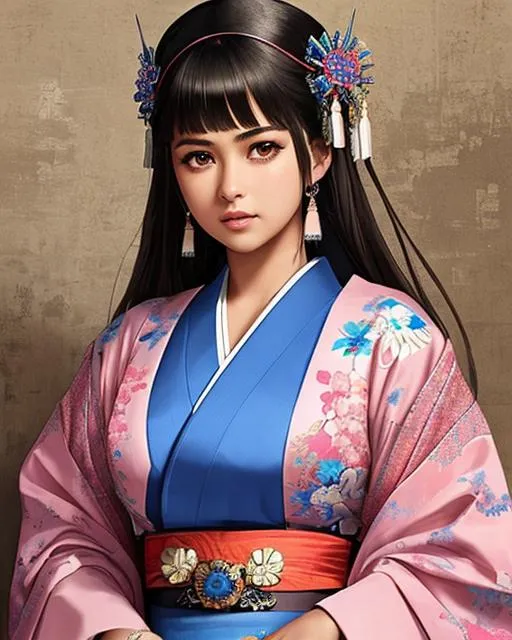 Prompt: (((Liza Soberano))), sticker of ultra detailed portrait of Naomi Scott in blue japanese kimono,Kanzashi pink head accessories, high quality cell shaded illustration in post apocalyptic style by Yoji Shinkawa,(((kneeling pose))), ((zoomed in face)),  (((katana))), (((Detailed hands))),perfect anatomy, centered, freedom, soul, black long curly hair, approach to perfection, cell shading, 4k , cinematic dramatic atmosphere, watercolor painting, global illumination, detailed and intricate environment, artstation, concept art, fluid and sharp focus, volumetric lighting, cinematic lighting, Art by Yoji Shinkawa and by Ilya Kuvshinov 
