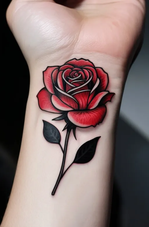 9. Minimalist Line-Art Rose