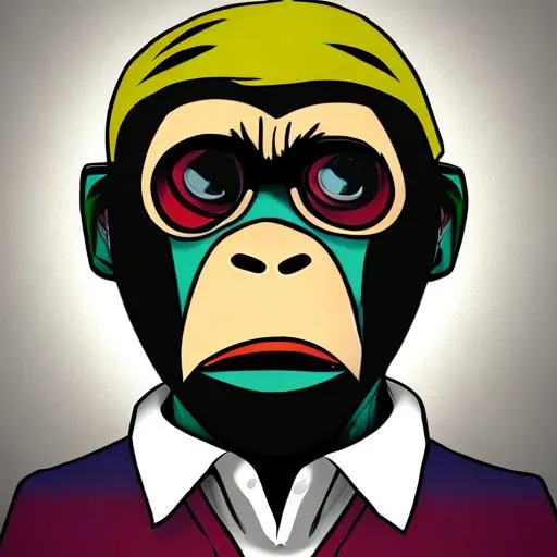 Prompt: gorillaz style art bored ape crypto