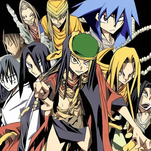 Prompt: Shaman king. Manga. Anime.