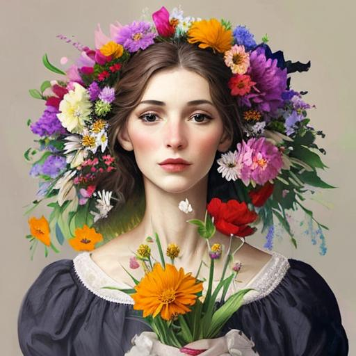 Woman made of flowers | OpenArt