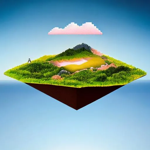 Prompt: 100mm photo of isometric floating island in the sky, surreal {object}, intricate, high detail, behance, microworlds smooth, macro sharp focus, centered