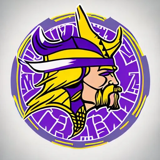 Prompt: psychedelic Minnesota Vikings Logo
