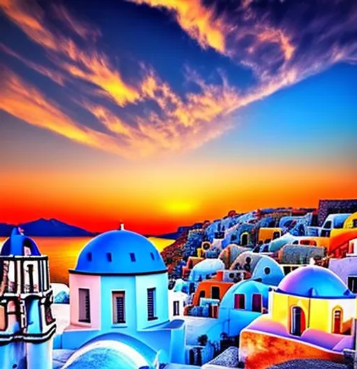 Prompt: Greek painted sky