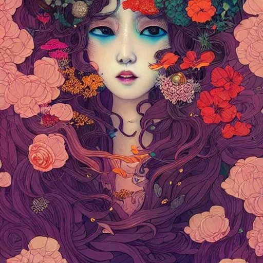 beautiful cute front portrait Korean ninfa, big long... | OpenArt