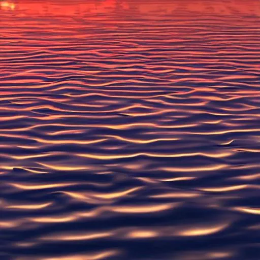 Prompt: Aesthetic water ripples during sunset serene minimalistic 3D HD detailed