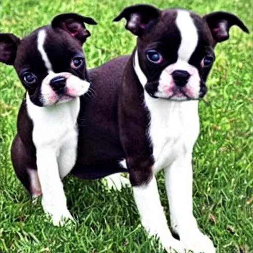 Prompt: pretty boston terrier puppies
