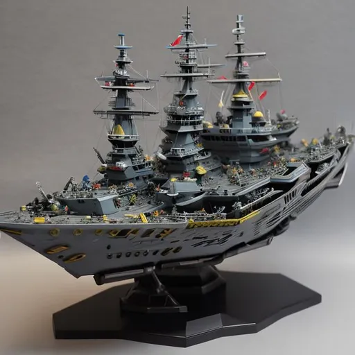 Prompt: Yamato vs Bismarck Nattleship Duel in Acrylic