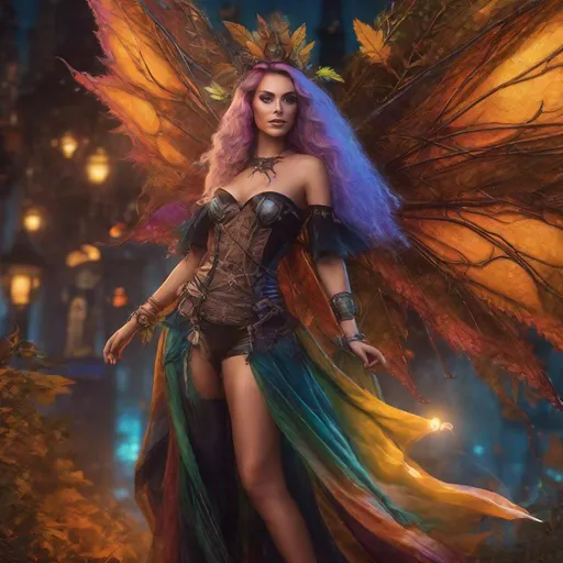 Prompt: Cinematic. Dynamic. Shes a Beautiful, ((colorful)), Steam Punk, cannabis, witch. (spectacular), Winged fairy, with a skimpy, ((colorful)), sheer, flowing outfit, on a Halloween night. ((Wide angle)). Hyper detailed Illustration. 8k.4k. Full body in shot. Hyper realistic painting. Hyper real photo. A ((beautiful)), shapely, woman with, {{{{anatomically real hands}}}}, and ((vivid)) colorful, ((bright)) eyes. Sony a7 IV. ((Thea tool box Render)). Concept art.  Sharp focus.