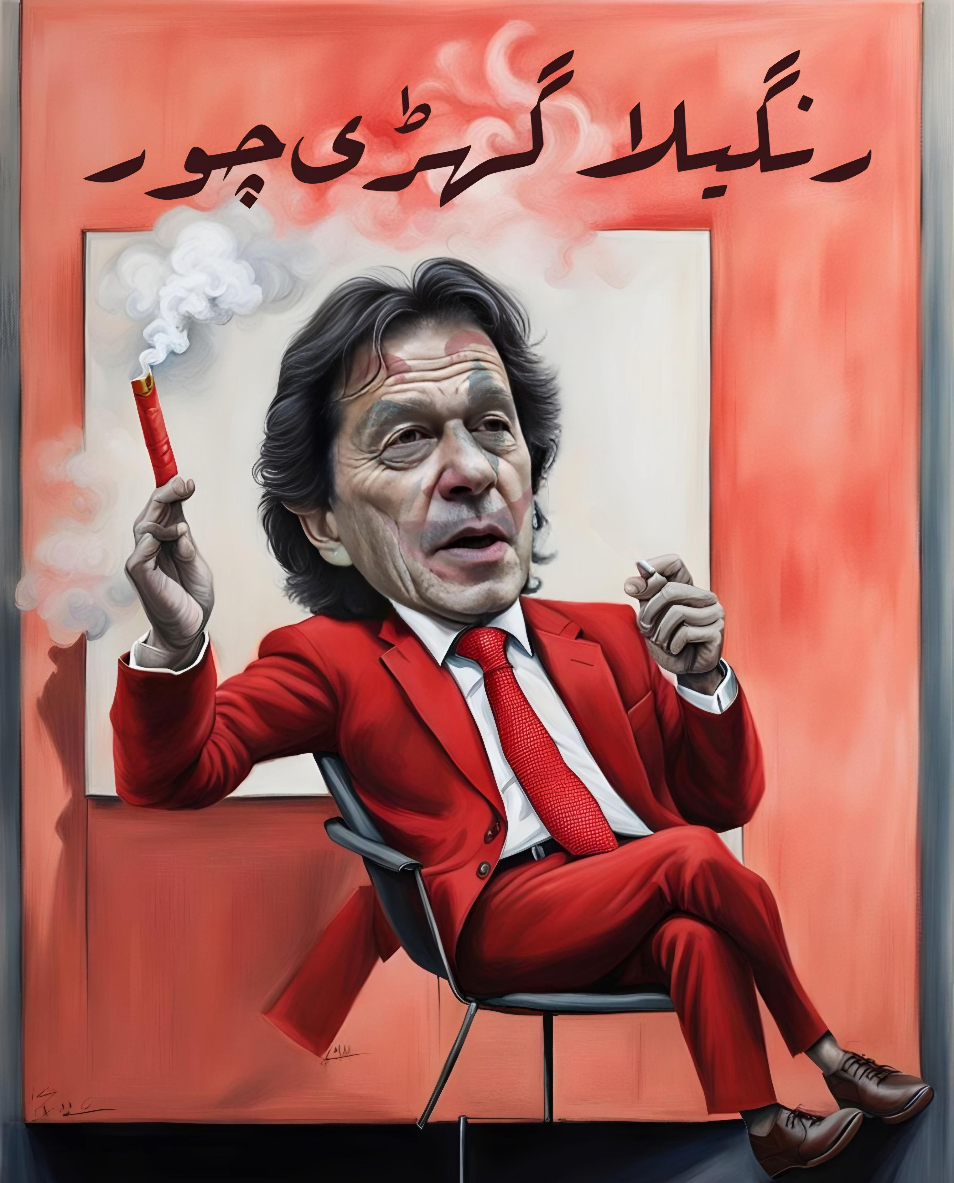 Prompt: Ai Generated A Cartoon Caricature of Imran Khan PTI 