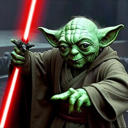 Master Yoda Fighting Darth Maul 