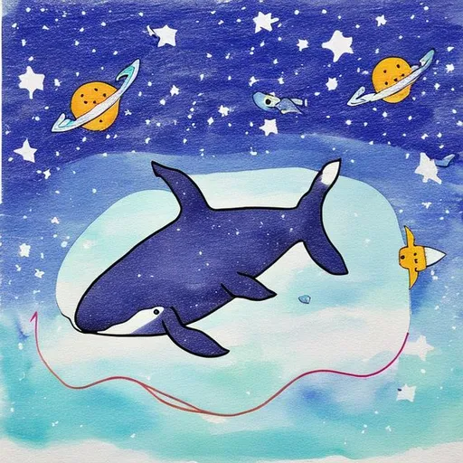 Prompt: Whale in space