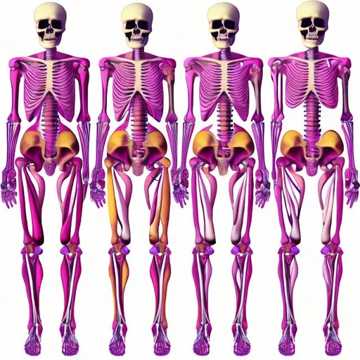 Prompt: Human  anatomy, female skeleton , full body