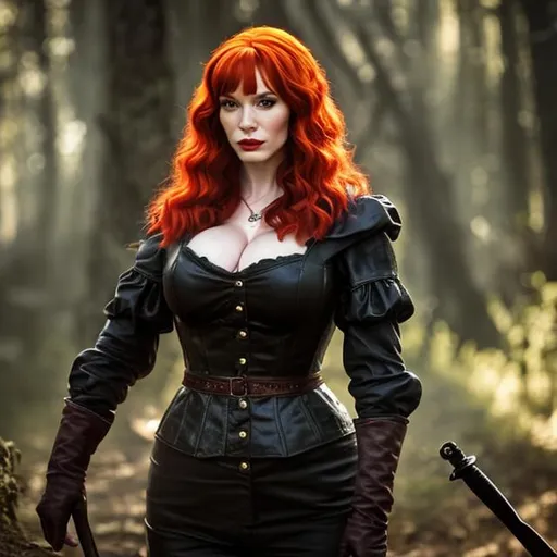 Prompt: Christina Hendricks as Sabrina from the Witcher