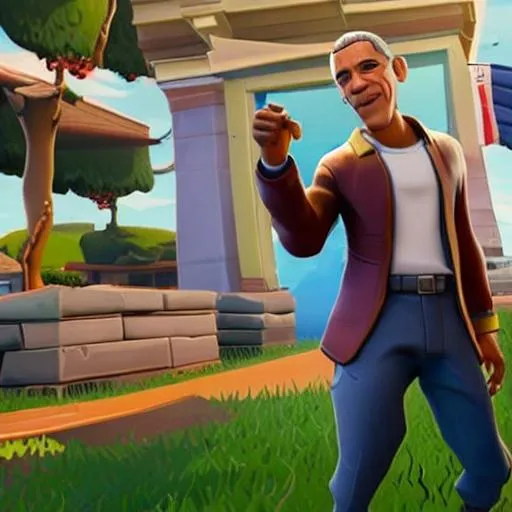 Prompt: obama in fortnite