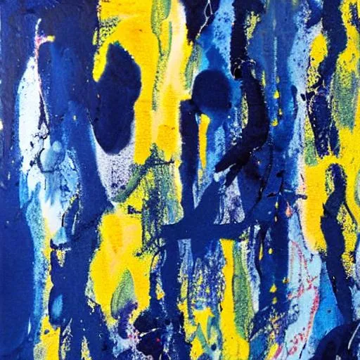 Prompt: abstract painting strokes navy