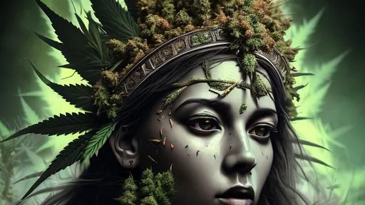 Prompt: marijuana goddess detailed face hyper realistic extremely detailed dark cinematic UHD