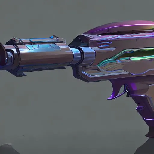 Prompt: concept art of a futuristic gun