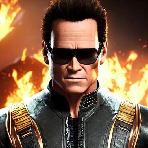Prompt: realistic concept portrait of Johnny Cage a from Mortal Kombat, Lighting on body, howl with little shiny eyes, CGI style , unreal engine 5 , volumetric lighting and complimentary colors, 25 years old, perfect composition, beautiful detailed intricate insanely detail, wear sunglasses