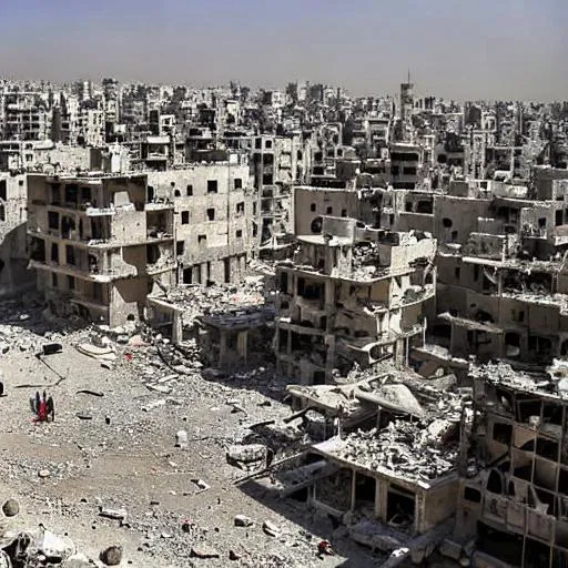 Prompt: wartorn aleppo syria, Photograph