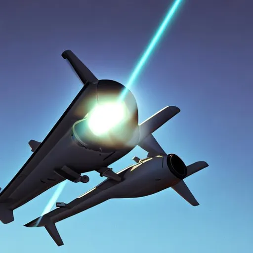 Prompt: cartoon image of camera throwing light from under the plane