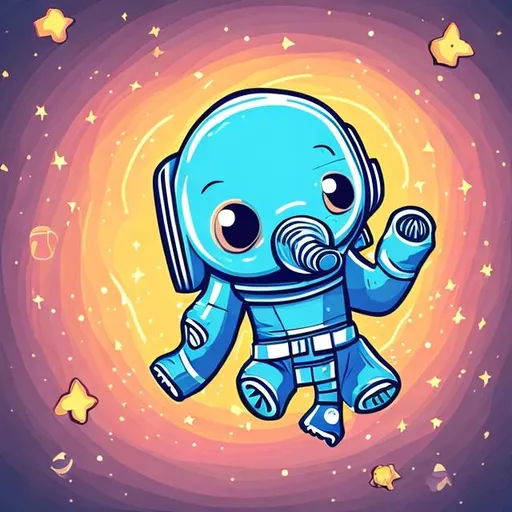 Prompt: astronout  2d  with head elephant