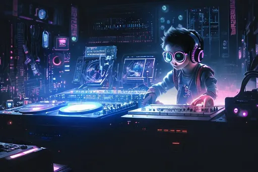 Prompt: cute looking deejay with dancing happy people and a lasershow, perfect composition, hyperrealistic, super detailed, 8k, high quality, trending art, trending on artstation, sharp focus, studio photo, intricate details, highly detailed, cyberpunk, by greg rutkowski