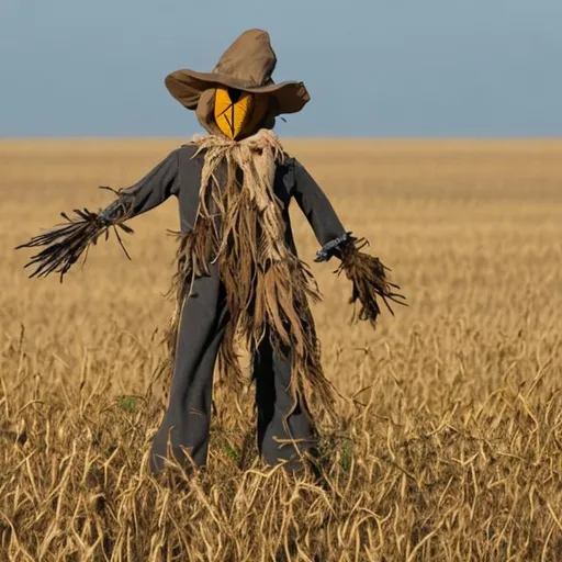 Prompt: Scarecrow looking at the horizon