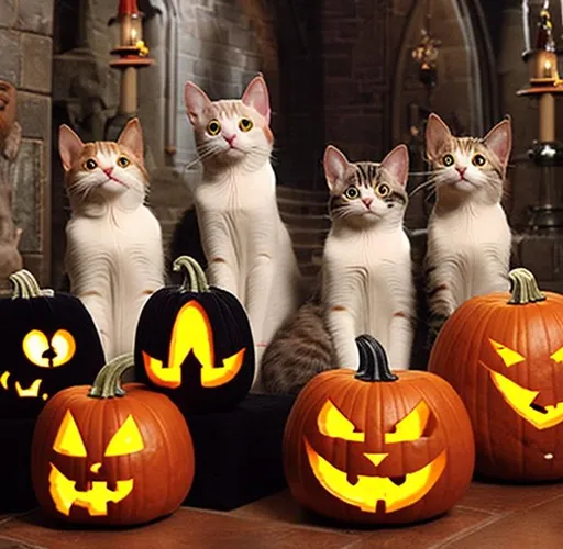 Prompt: cats scary popes holy holes chess kid pumpkin harry potter