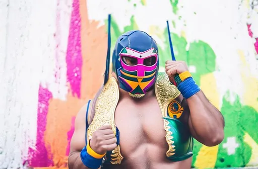 Prompt: Lucha Libre de Mexico.