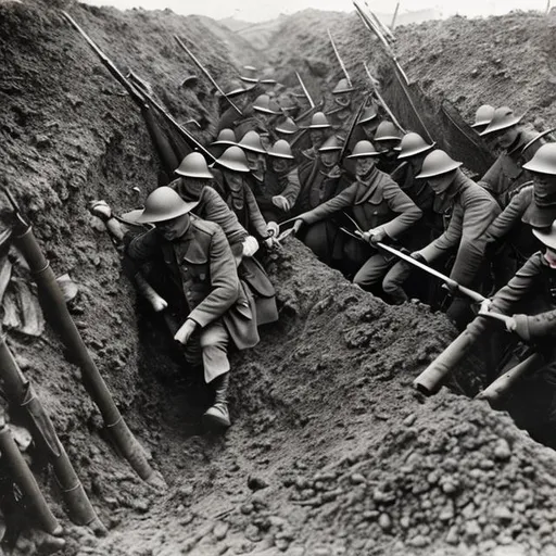 Prompt: Trench Warfare 1914