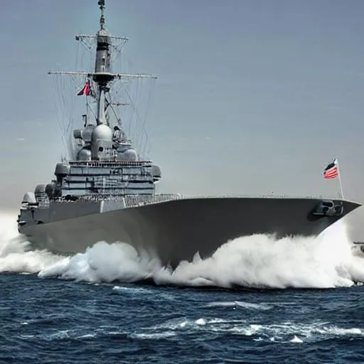 Prompt: Modern battleship 21th century