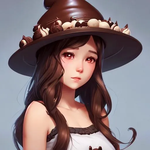 Prompt: personification of chocolate cupcake, cute hats, gorgeous female,, unreal engine, highly detailed, digital illustration by artgerm, tooth wu, studio ghibli, deviantart, sharp focus, artstation, bakery by greg rutkowsky, sweetes