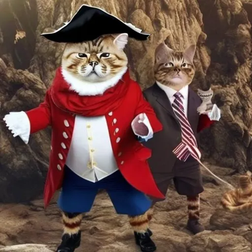 Prompt: actual photo of donald trump as pirate cat, surprise me