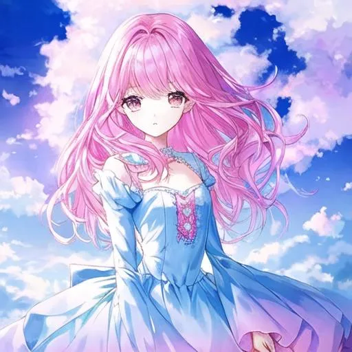 an anime girl made out of cotton candy