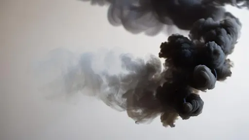 Prompt: smoke on a black background