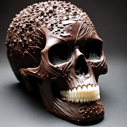 Prompt: radical skull made of chocolate