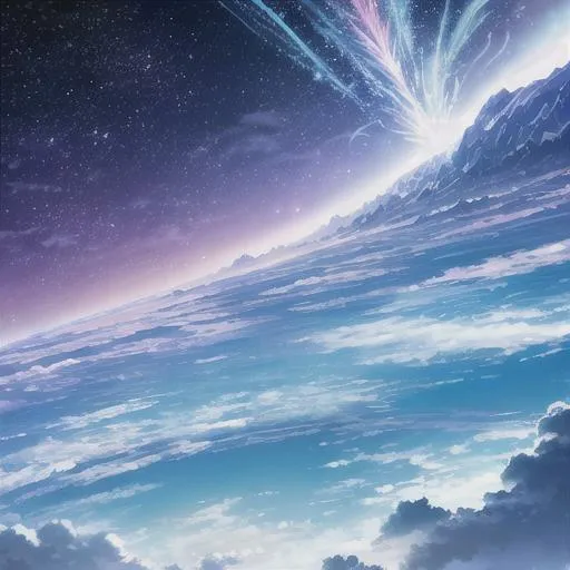 Prompt: anime opening Full-body detailed masterpiece, fantasy, high-res, quality upscaled image, perfect composition, trails in the sky, sora no kiseki, blue moonlight background, flaming greatsword