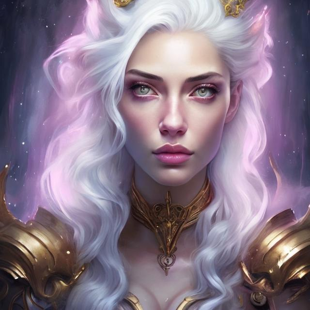 Image AI: Open Art: beautiful 20 year old women with white hair, white eyebrowns, light skin, crown on her head, royal, realistic, ultrarealistic, high quality art, bright eyes, medivial, princess