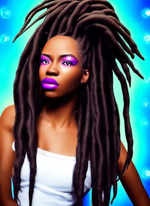 Portrait of african american female hair in dreads