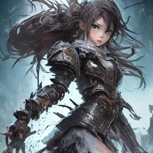 Prompt: splash art, hyper detailed perfect face, full body, In an ultra realistic ancient battle zone,

beautiful, young adult, Asian, science fiction, goddess, full body, long legs, perfect body,

wearing a torn filthy and ragged dress, heavy iron slave collar, sword master, in an offensive pose,

high-resolution cute face, perfect proportions, intricate hyper detailed hair, light makeup, sparkling, highly detailed, intricate hyper detailed shining eyes,

Dark, ethereal, elegant, exquisite, graceful, delicate, intricate, hopeful, glamorous,

HDR, UHD, high res, 64k, cinematic lighting, special effects, hd octane render, professional photograph, studio lighting, trending on artstation