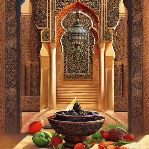 Prompt: Arab exotic taste unusual painting 