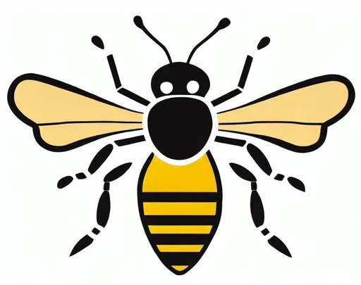 Prompt: black and yellow honey bee