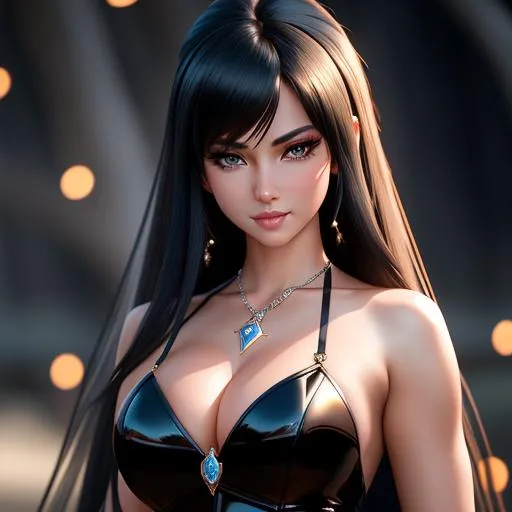 Prompt: {{{{highest quality stylized character masterpiece}}}} best award-winning digital oil painting with {{lifelike textures brush strokes}},
hyperrealistic intricate perfect 128k UHD HDR upper body image of surrealistic provocative flirtatious seductive stunning gorgeous beautiful feminine 22 year old anime like  ultimate darkness goddess with {{straight black hair}} and {{pale white skin}} wearing {{ripped tight mesh clothing}} with deep exposed visible cleavage and tight beautiful belly pooch,
wonderful extremely detailed face with romance glamour beauty soft skin and red blush cheeks and cute sadistic smile and {{seductive love gaze at camera}}, 
perfect anatomy in perfect colored shaded composition of professional sharp focus RAW photography with depth of field, 
cinematic volumetric dramatic 3d lighting, 
{{sexy}}, 
{{huge breast}}, 
physics-based rendering, 
masterpiece